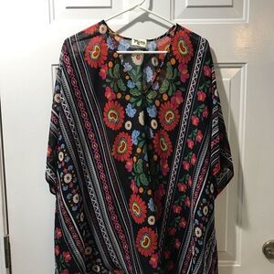 Show Me Your MuMu Black V-Neck Short Sleeve Boxy Poncho sz XS oversized